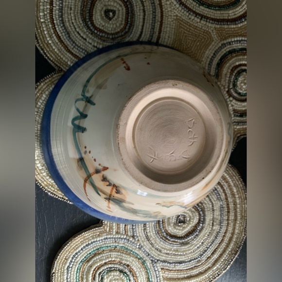 Vintage Hand Painted Horse Pottery Bowl Artist Signed Flawed - Picture 4 of 8